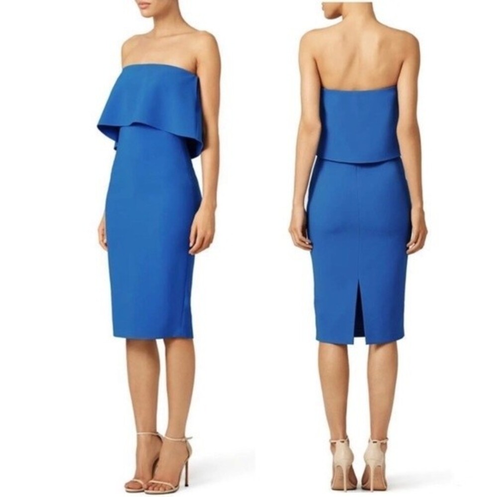 Likely Driggs Strapless Tiered Mini Dress in Electric Blue Size 10